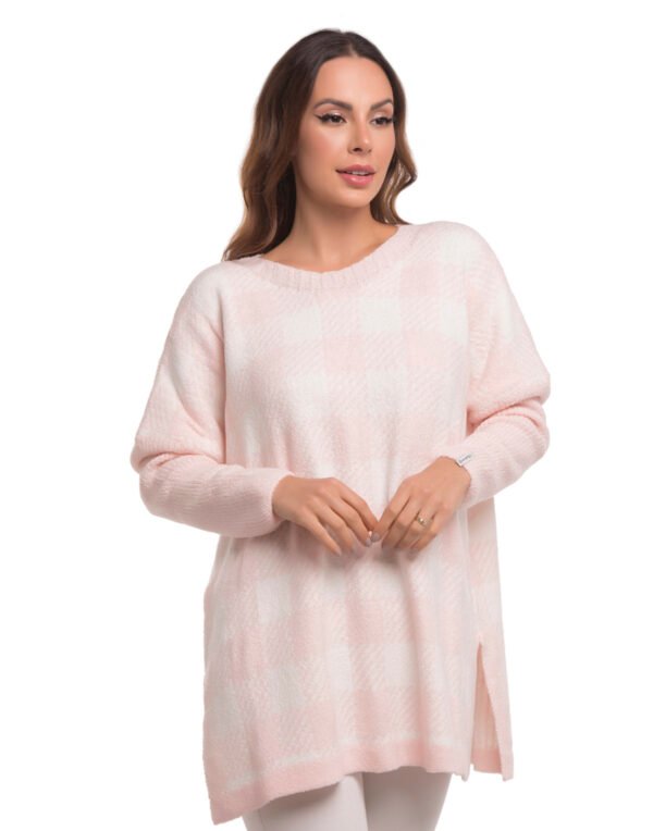 Blusa ampla xadrez rosa